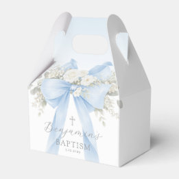 Ballotins Baptême de bébé garçon Ruban bleu eucalyptus