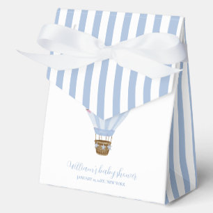 Ballotins Baptême de bébé montgolfière rayure minimale bleue