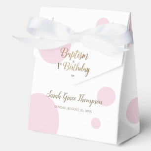 Ballotins Baptême et 1er anniversaire personnalisés à pois r