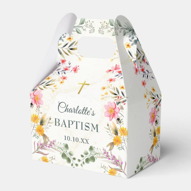 Ballotins Baptême Fleur sauvage coloré (Verso)