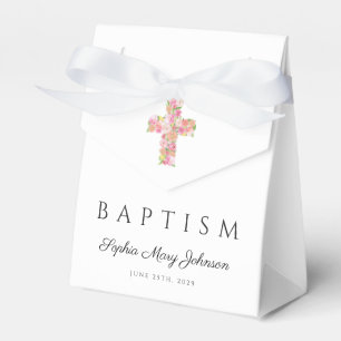 Ballotins Baptême Religieux Croix Florale Mignonne