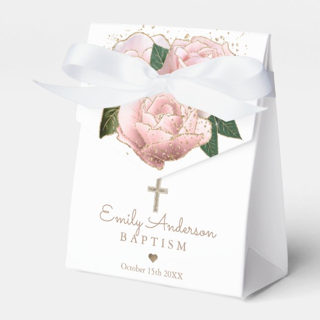 Ballotins Baptême Rose rose (Verso)