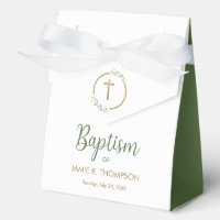 Baptême Verdure Feuillage Wreath Gold croix person
