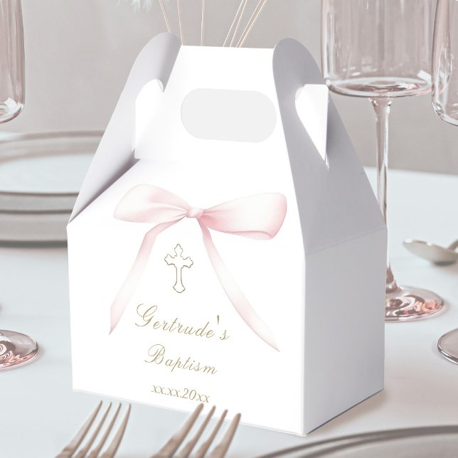Ballotins Baptism pink bow baby girl  (Créateur téléchargé)