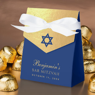 Ballotins Bar Mitzvah Étoile de David Bleue Faux Or Religieu