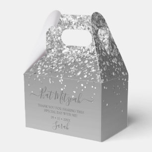 Ballotins Bar Mitzvah moderne en paillettes d'argent