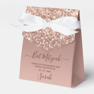 Ballotins Bar Mitzvah moderne en rose gold pailleté