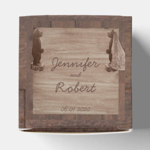 Ballotins Barre Mariage campagnard Ours en bois Ballotin