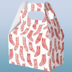 Ballotins Bas nordiques Noël scandinave Rouge Blanc