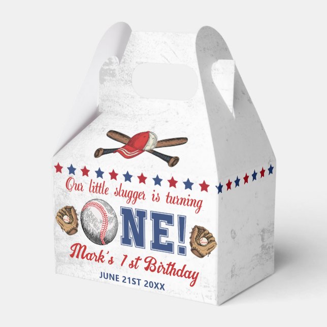 Ballotins Baseball Rookie 1er Anniversaire Fête Faveur Box (Verso)