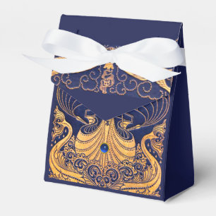 Ballotins Bateau antique, Dauphins, Or, Mariage bleu marine