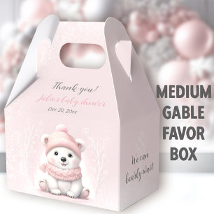 Ballotins Bearly Wait Polaire Ours rose Baby shower moyen