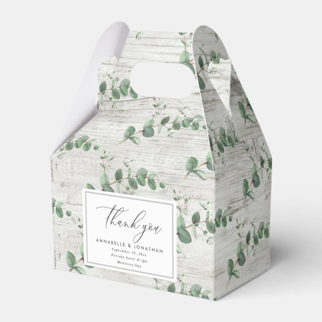 Ballotins Beau délicat mariage de feuillage d'eucalyptus (Verso)
