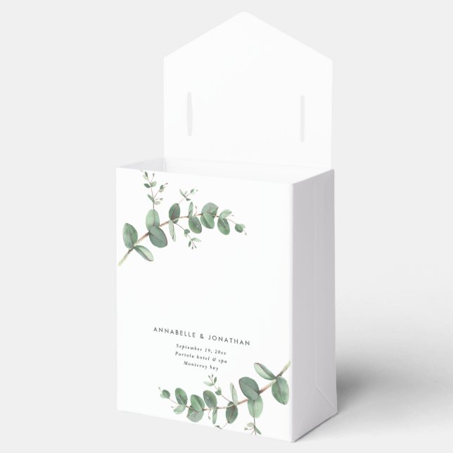 Ballotins Beau délicat mariage de feuillage d'eucalyptus (Ouvert)
