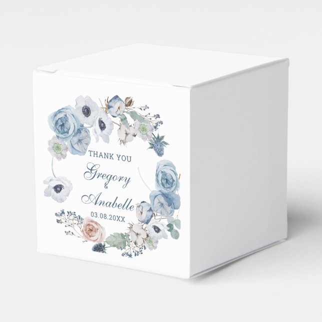 Ballotins Beau Mariage Floral bleu cendres (Verso)