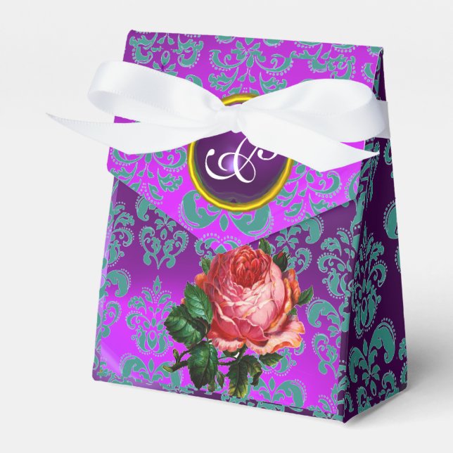 BALLOTINS BEAU ROSE ROSE ROSE DAMASK PURPLE GEM MONOGRAM (Verso)