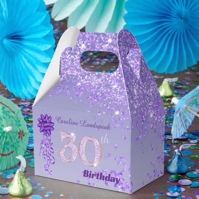 Ballotins Beautiful Purple Glitter Ribbon 30th Birthday (Fête)