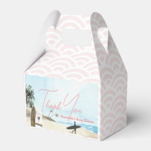 Ballotins Bébé à bord Surfboard Plage Rose Baby Shower