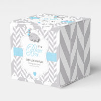 Bébé bleu, blanc gris éléphant Baby shower
