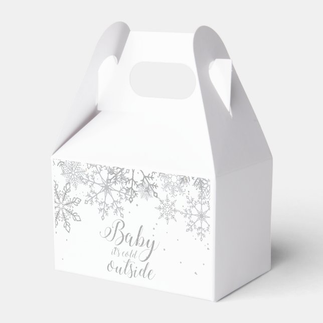 Ballotins Bébé c'est froid dehors Baby shower Argent (Verso)