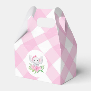 Ballotins Bébé Eléphant fille Ballotin rose En vichy
