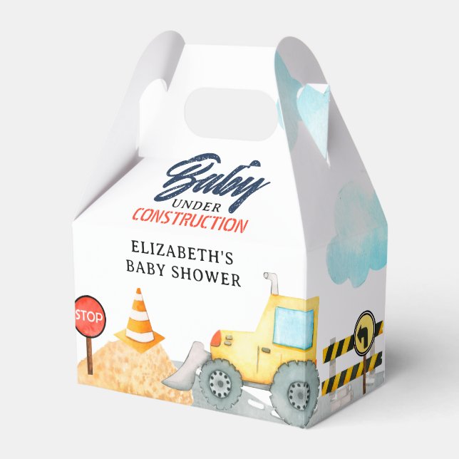 Ballotins Bébé en construction Baby shower (Verso)