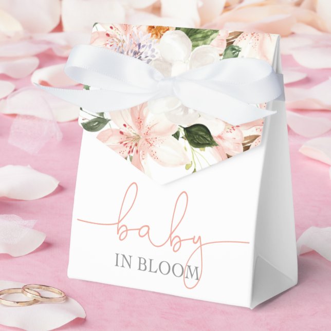Ballotins Bébé en Fleur blanc rose lys (Mariage)