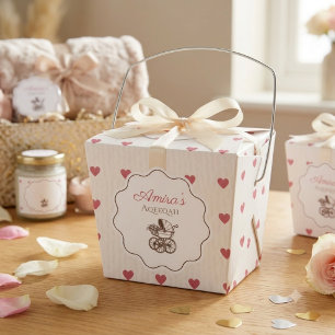 Ballotins Bébé Fille Aqeeqah Carrosse Vintage Cœur Rose
