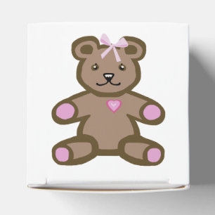 Ballotins Bébé fille ours en peluche avec arc rose