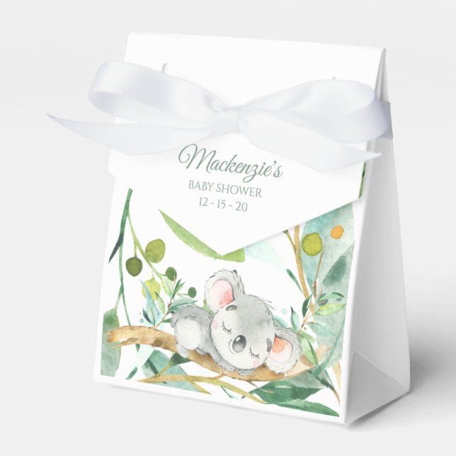 Ballotins Bébé Koala Ours vert et blanc Baby shower (Verso)