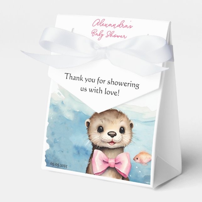 Ballotins Bébé mignon Otter Baby shower fille (Verso)