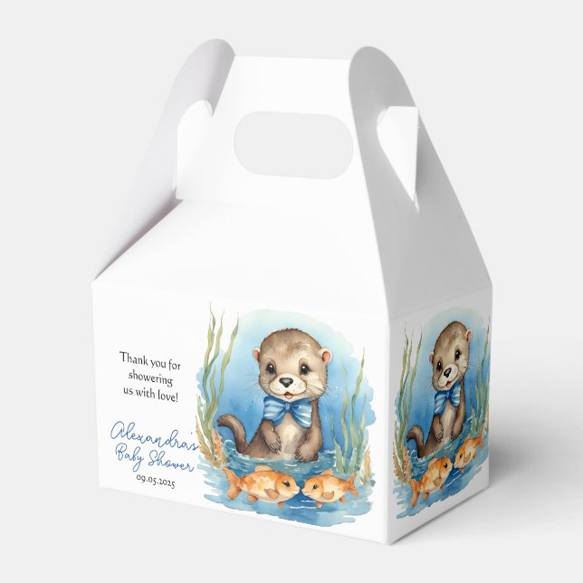 Ballotins Bébé mignon Otter Baby shower garçon (Verso)