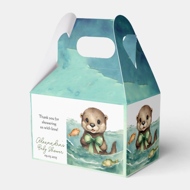 Ballotins Bébé mignon Otter Sexe Baby shower neutre (Verso)