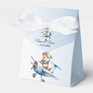 Ballotins Bébé mignon Ours Pilote Avion Bleu Beau