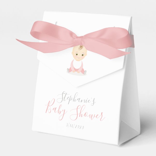 Ballotins Bébé mignonne fille et son Baby shower mobile (Verso)