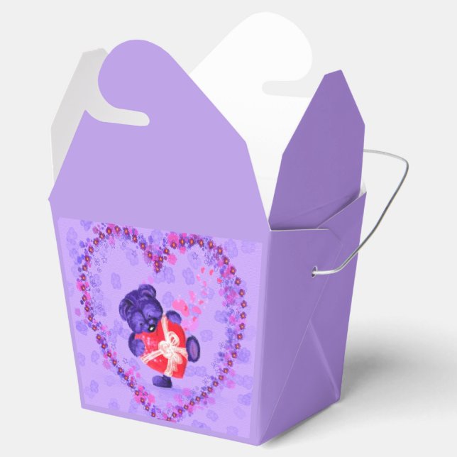 Ballotins Bébé ours avec Ballotin cadeau de coeur (Ouvert)