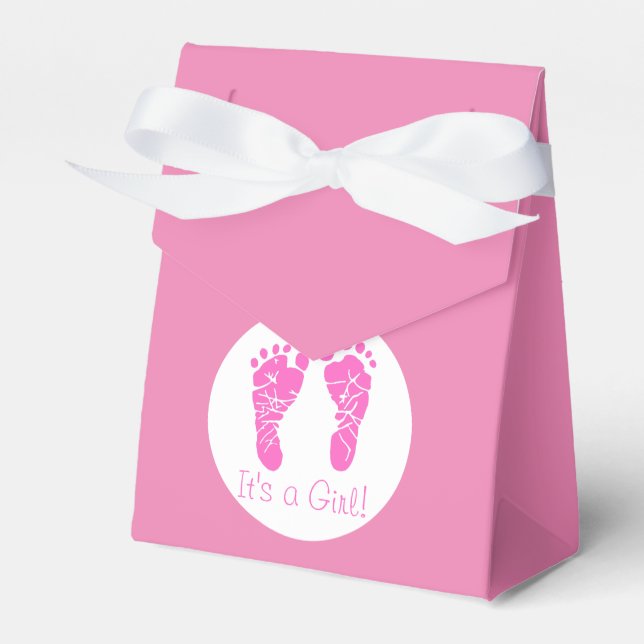 Ballotins Bébé rose mignonne Empreintes C'est un Baby shower (Verso)