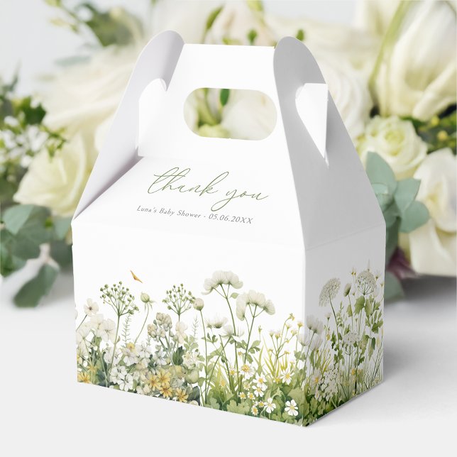 Ballotins Bébé vert en fleur Baby shower Fleur sauvage Gable (Créateur téléchargé)