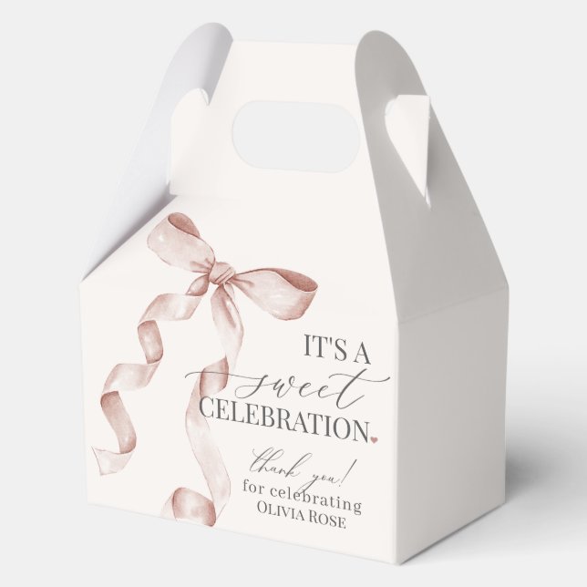 Ballotins Beige Coquette Bow Girl Anniversaire de fête cadea (Recto)