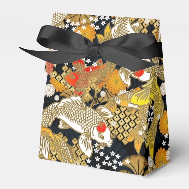 Ballotins Belle boîte de faveur japonaise d'impression koi (Verso)