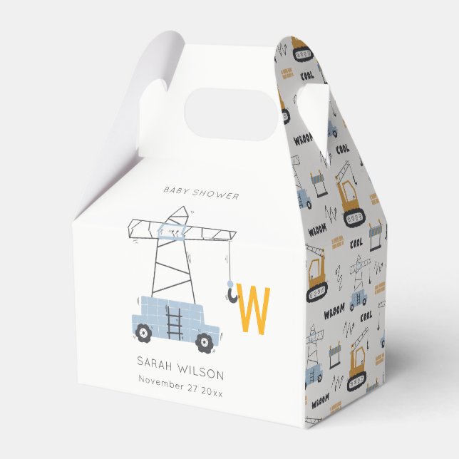 Ballotins Belle construction grue Boy's Urban Baby shower (Arrière)