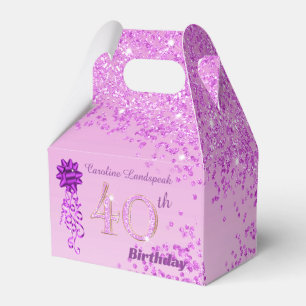 Ballotins Belle Parties scintillant rose et ruban 40e annive