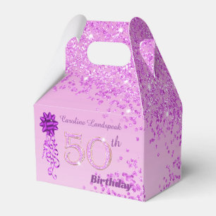 Ballotins Belle Ruban Pailleté Rose 50e Anniversaire