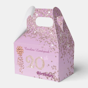 Ballotins Belle Ruban Pailleté Rose Gold pour 20e Anniversai