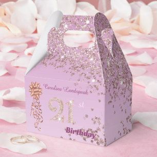 Ballotins Belle Ruban Pailleté Rose Gold pour 21e Anniversai