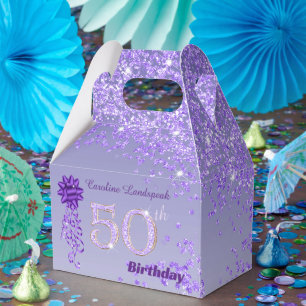 Ballotins Belle Ruban Pailleté Violet 50ème Anniversaire