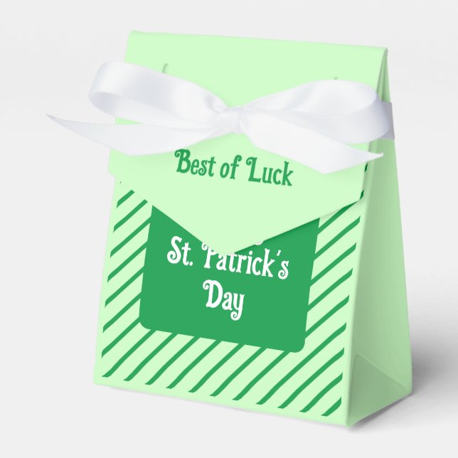Ballotins Belles bandes diagonales St patrick vert et blanc (Verso)