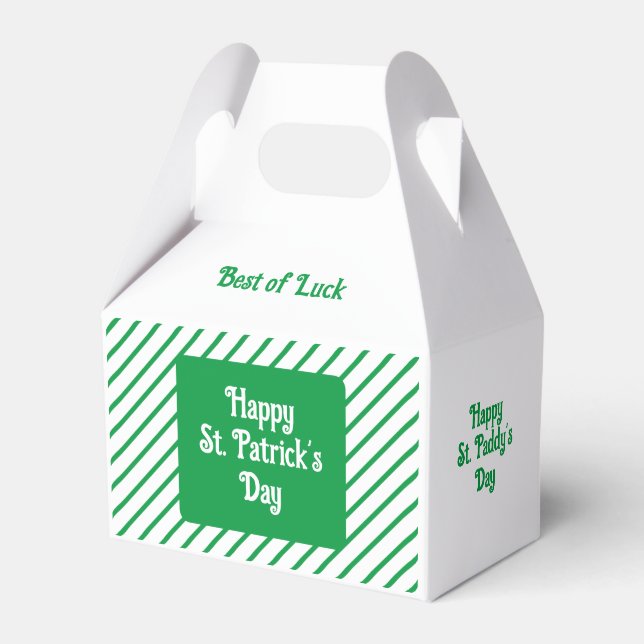 Ballotins Belles bandes diagonales St patrick vert et blanc (Verso)