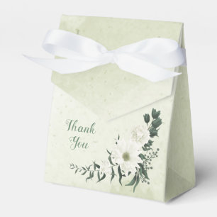 Ballotins Belles fleurs blanches feuilles vertes mariage