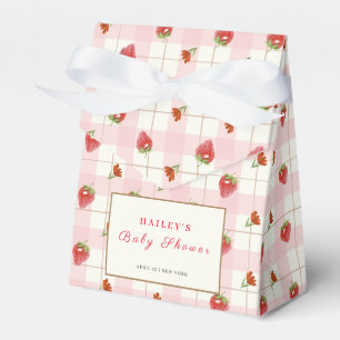 Ballotins Berry aux fraises roses En vichy Baby shower sucré